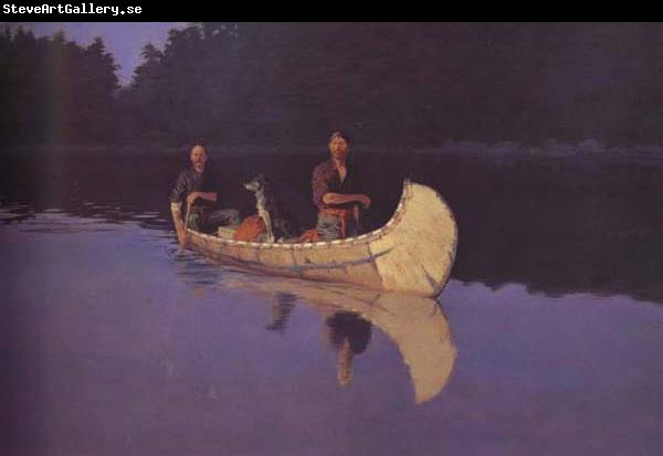 Frederic Remington Evening on a Canadian Lake (mk43)